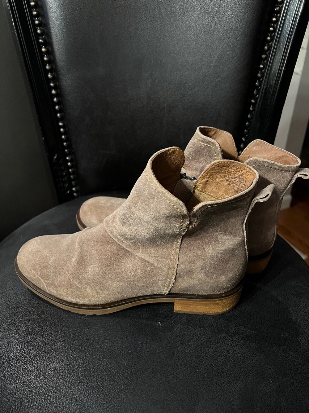 Sofft Beckie Taupe Suede Ankle Boots - Women's Casual Chelsea Style